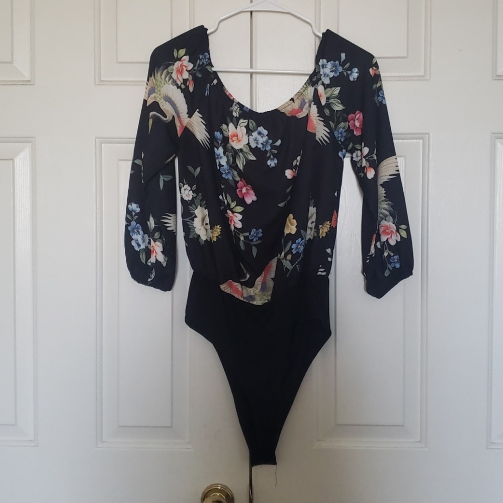 Pink Clover Stitch Fix floral bodysuit